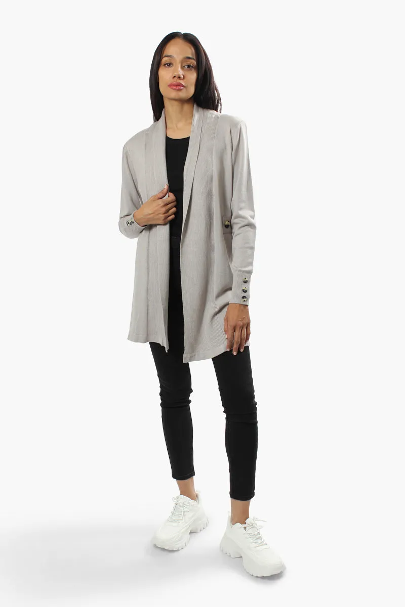 Beechers Brook Long Sleeve Open Cardigan - Grey sold by Fairweather product image thumbnail 2