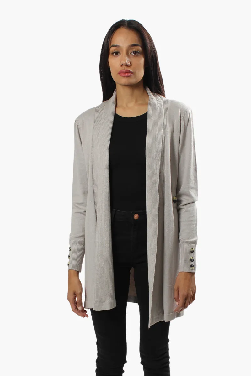 Beechers Brook Long Sleeve Open Cardigan - Grey sold by Fairweather