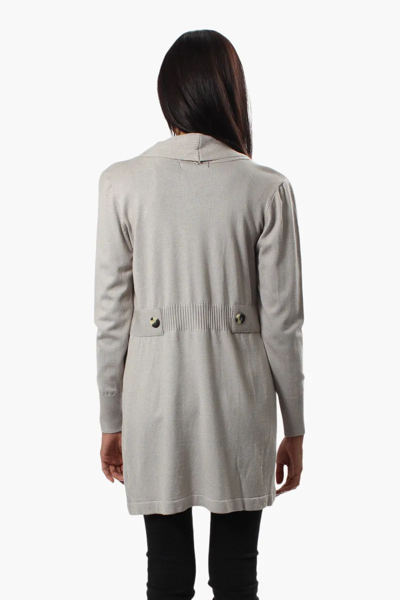 Beechers Brook Long Sleeve Open Cardigan - Grey sold by Fairweather product image thumbnail 4
