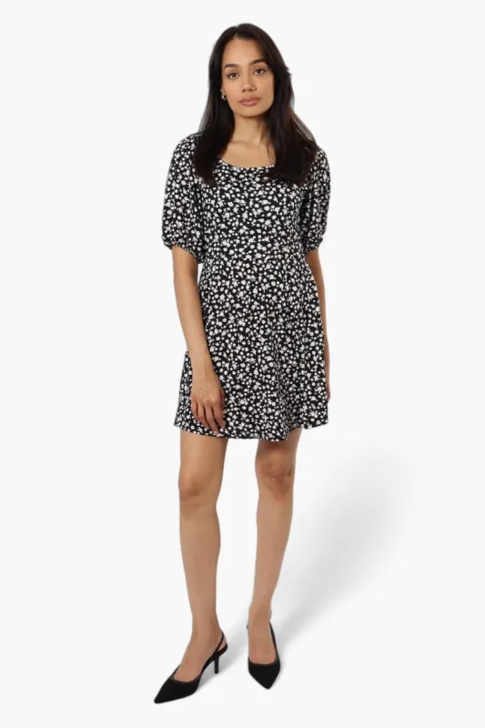 International INC Company Floral Square Neck Day Dress - Black sold by Fairweather