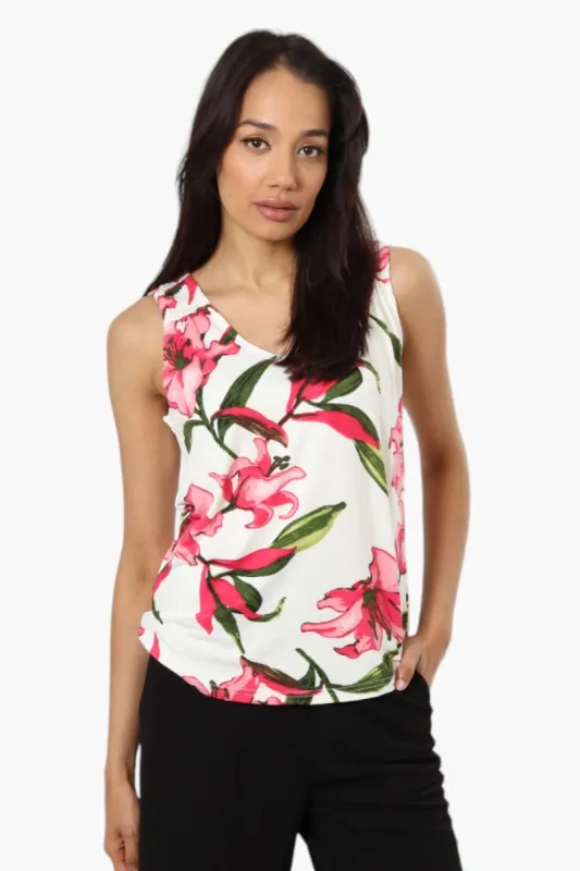 International INC Company Floral Pattern Tank Top - White sold by Fairweather