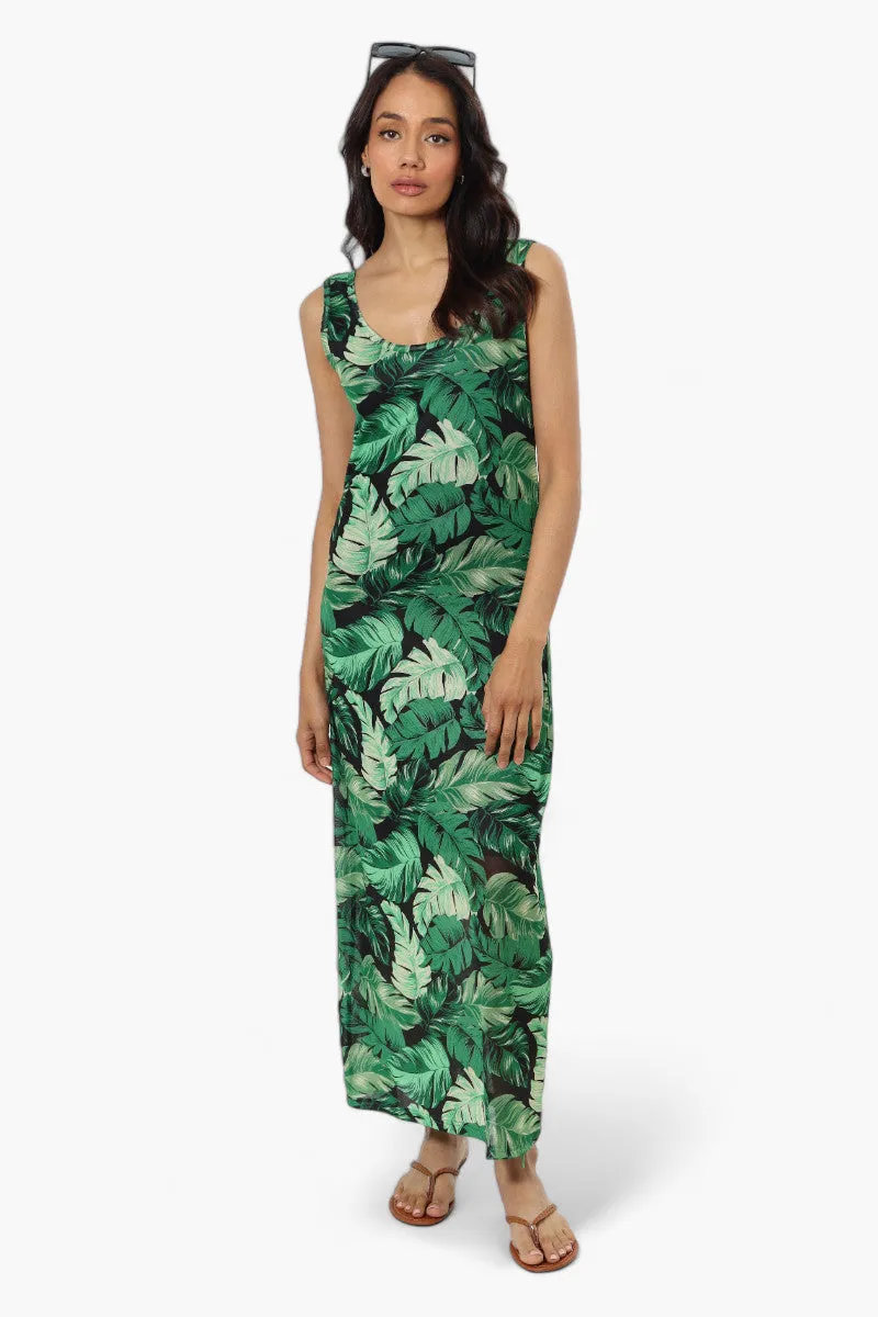 Majora Leaf Pattern Mesh Maxi Dress - Green sold by Fairweather product image thumbnail 2