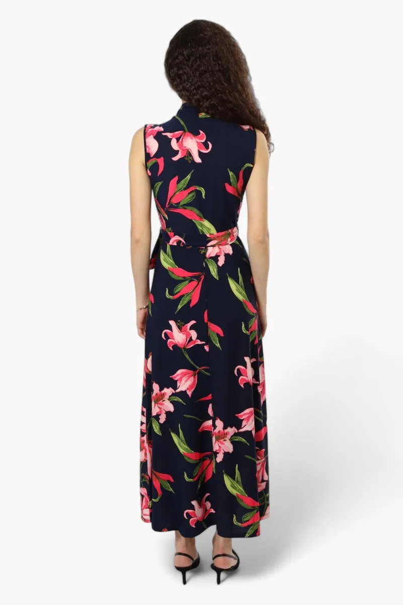 Beechers Brook Sleeveless Floral Crossover Maxi Dress - Navy sold by Fairweather product image thumbnail 4
