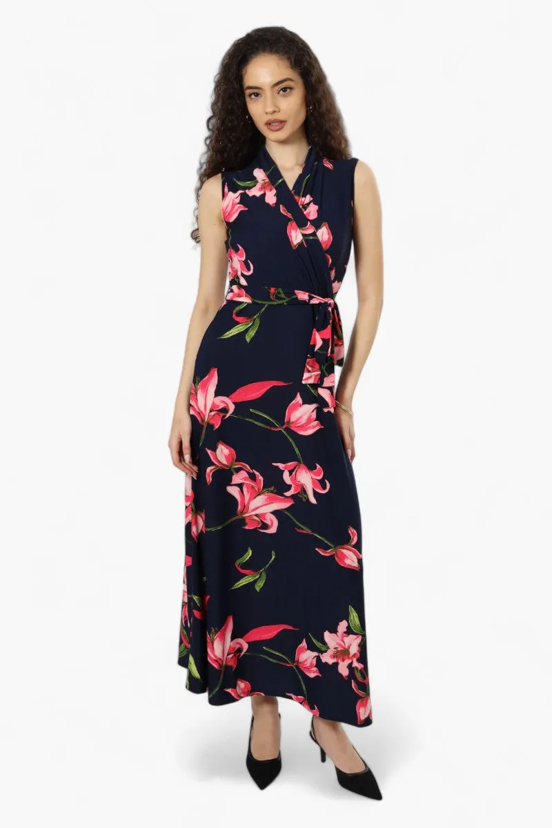 Beechers Brook Sleeveless Floral Crossover Maxi Dress - Navy sold by Fairweather product image thumbnail 2