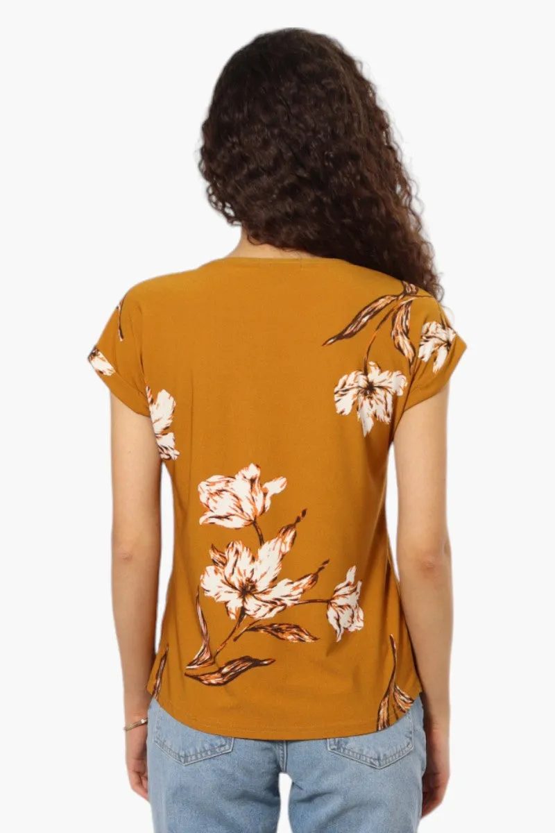 Beechers Brook Floral Pattern Short Sleeve Blouse - Mustard sold by Fairweather product image thumbnail 4