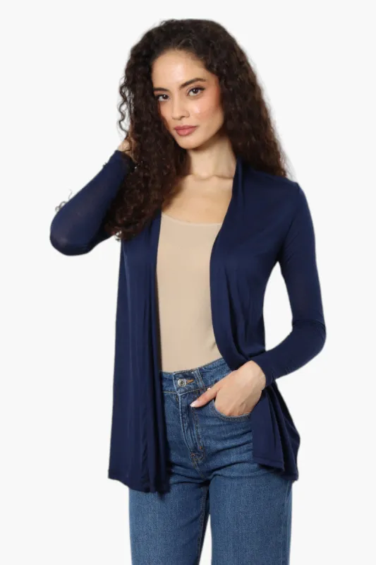 Urbanology Long Sleeve Open Wrap Cardigan - Navy sold by Fairweather