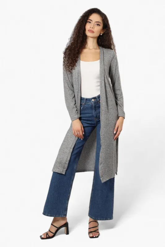 Runaway Bay Long Sleeve Side Slit Duster Cardigan - Grey sold by Fairweather
