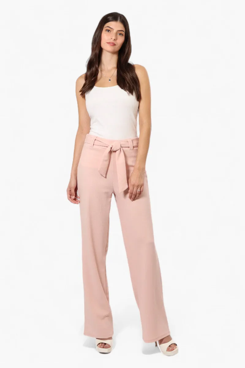 Limite Solid Belted Pants - Pink sold by Fairweather product image thumbnail 2