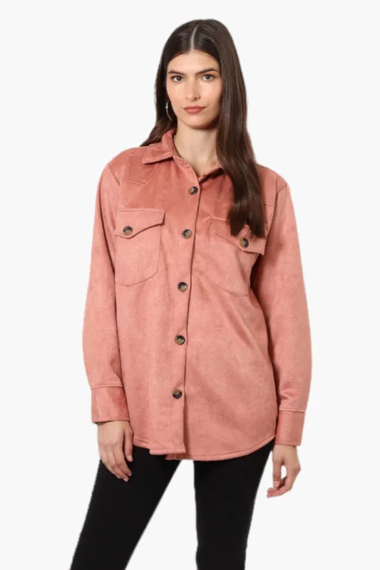 Beechers Brook Button Down Flap Pocket Lightweight Jacket - Pink sold by Fairweather