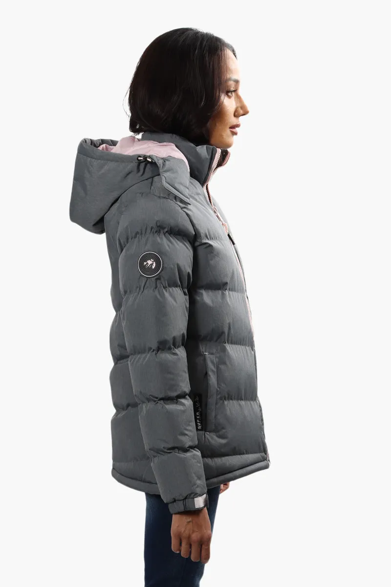 Super Triple Goose Chevron Puffer Bomber Jacket - Grey sold by Fairweather product image thumbnail 3
