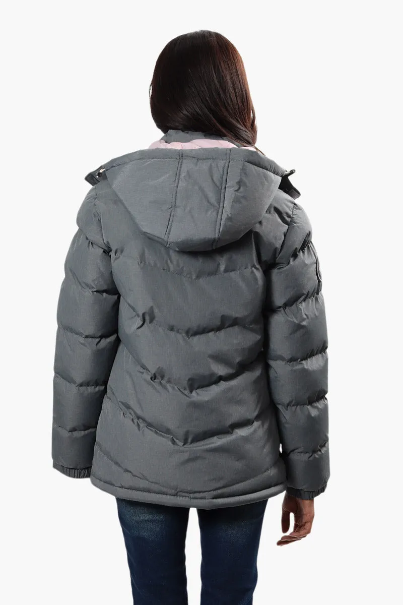 Super Triple Goose Chevron Puffer Bomber Jacket - Grey sold by Fairweather product image thumbnail 4