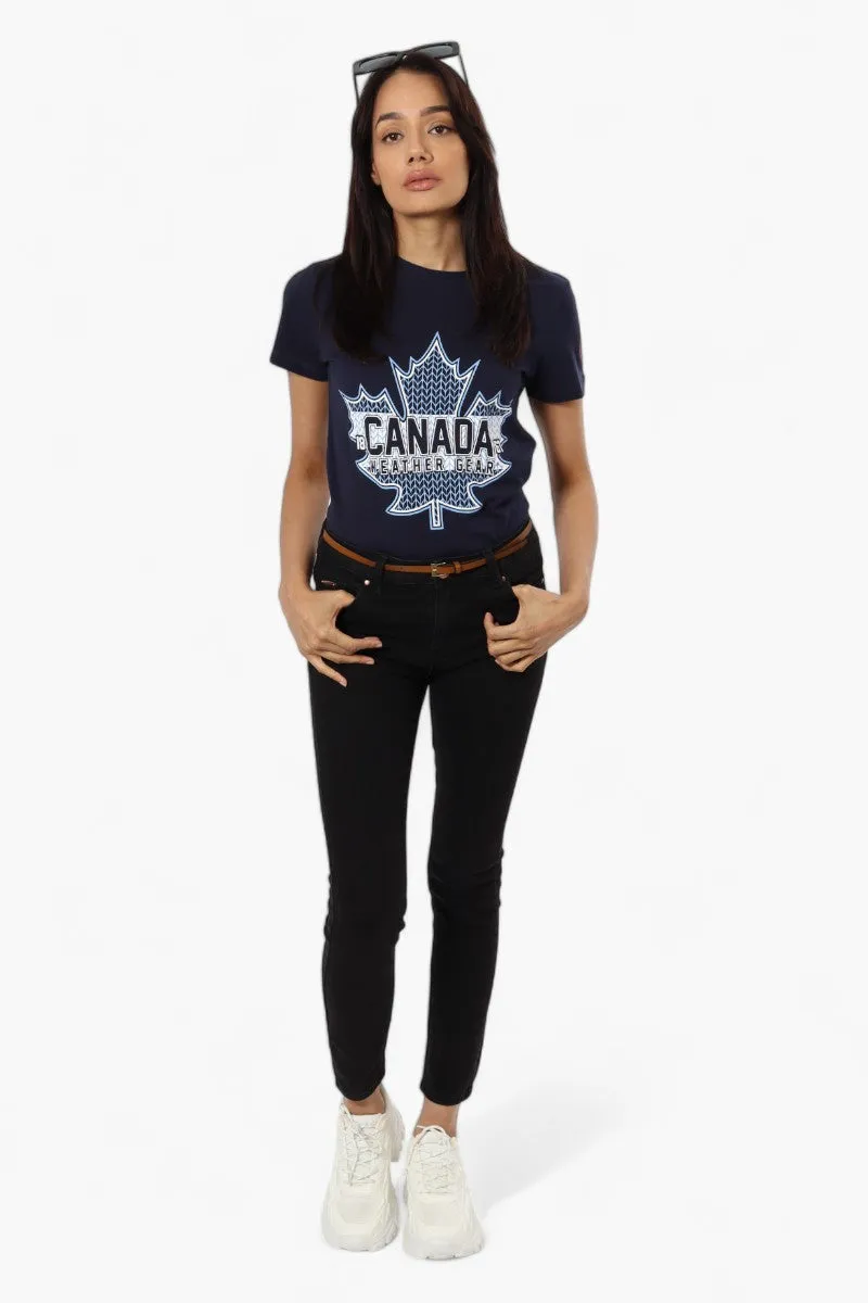 Canada Weather Gear Maple Leaf Print Tee - Navy sold by Fairweather product image thumbnail 2