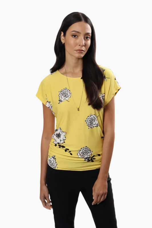 Beechers Brook Floral Side Cinched Shirt - Yellow sold by Fairweather
