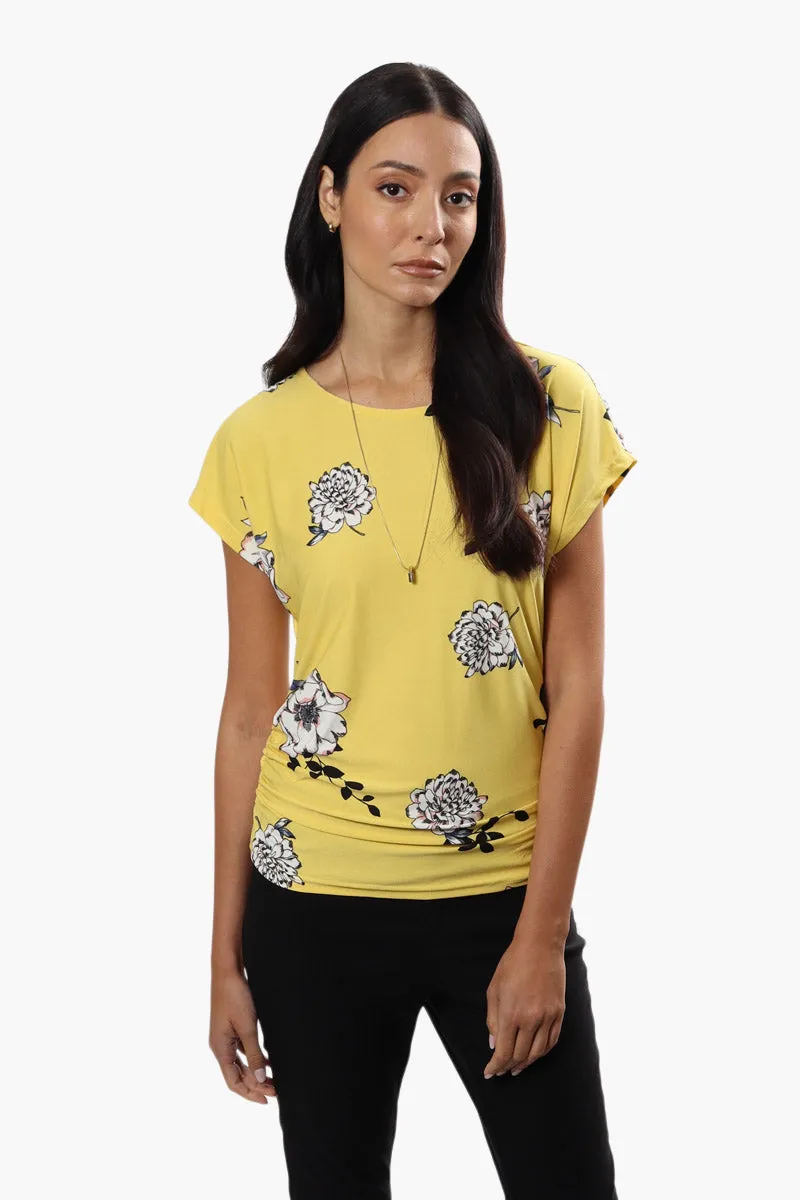 Beechers Brook Floral Side Cinched Shirt - Yellow sold by Fairweather