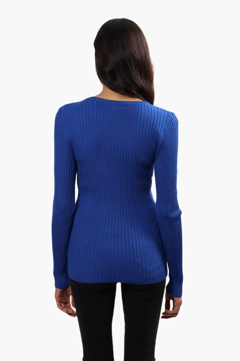 Limite Ribbed Crewneck Pullover Sweater - Blue sold by Fairweather product image thumbnail 4