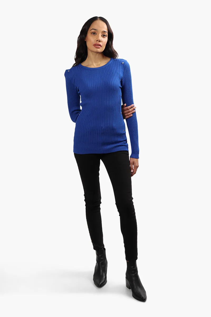 Limite Ribbed Crewneck Pullover Sweater - Blue sold by Fairweather product image thumbnail 2