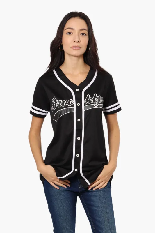 Mecca Brooklyn Printed Baseball Tee - Black sold by Fairweather