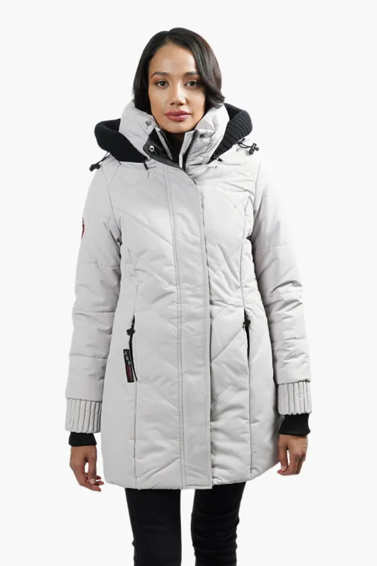 Canada Weather Gear Chevron Stitch Parka Jacket - Stone sold by Fairweather