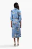 International INC Company Belted Floral Midi Dress - Blue sold by Fairweather