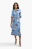 International INC Company Belted Floral Midi Dress - Blue sold by Fairweather