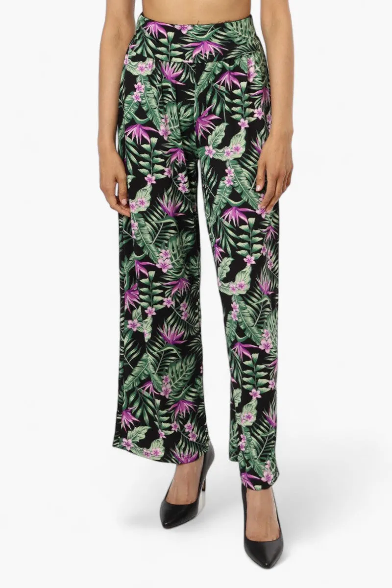 International INC Company Floral High Waist Palazo Pants - Black sold by Fairweather