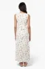 Beechers Brook Butterfly Pattern Belted Crossover Maxi Dress - White sold by Fairweather
