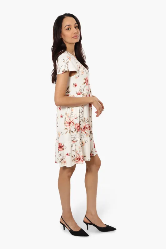 International INC Company Floral Scoop Neck Day Dress - White sold by Fairweather