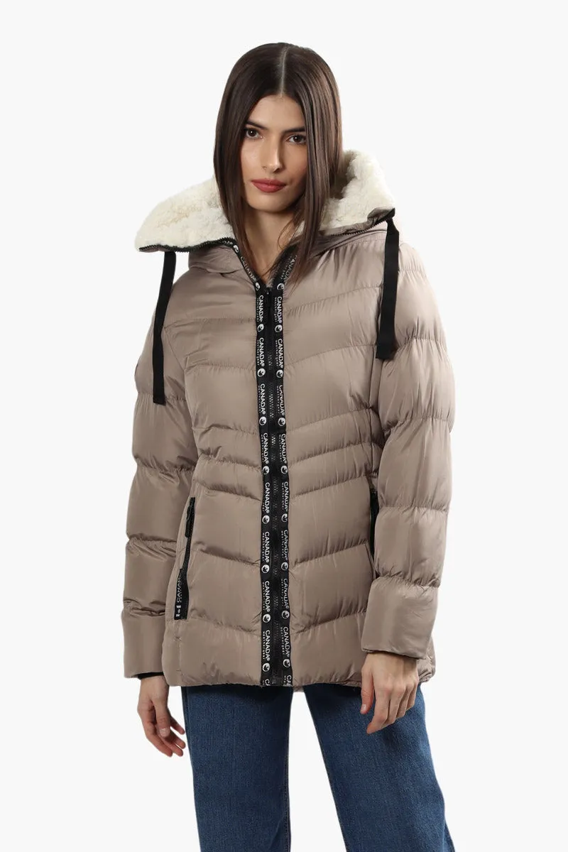 Canada Weather Gear Sherpa Lined Bomber Jacket - Taupe sold by Fairweather
