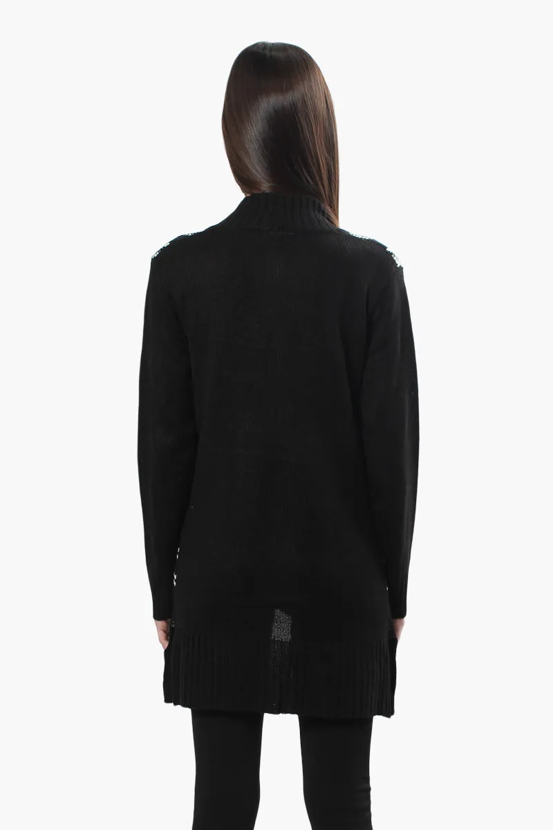 Canada Weather Gear Plaid Open Cardigan - Black sold by Fairweather product image thumbnail 4