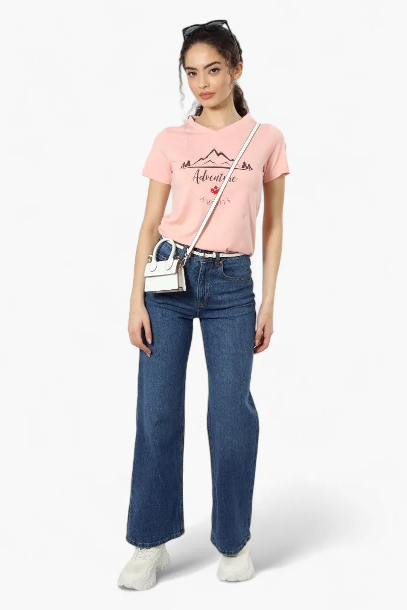 Canada Weather Gear Adventure Awaits V-Neck Tee - Pink sold by Fairweather product image thumbnail 2