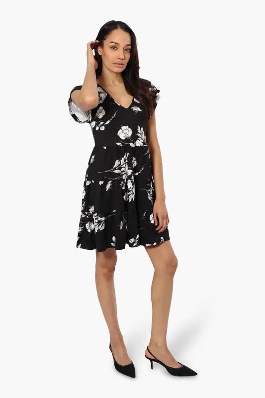 International INC Company Tiered Floral Day Dress - Black sold by Fairweather