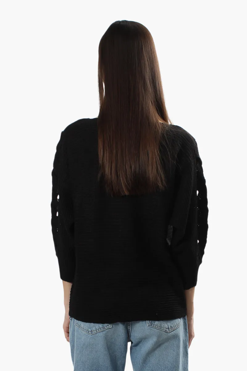 Majora Braided Sleeve Pullover Sweater - Black sold by Fairweather product image thumbnail 4