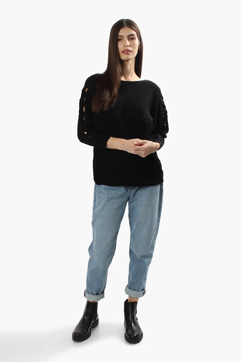 Majora Braided Sleeve Pullover Sweater - Black sold by Fairweather product image thumbnail 2