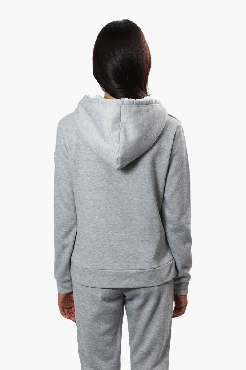 Fahrenheit Brooklyn Print Sherpa Hoodie - Grey sold by Fairweather product image thumbnail 4