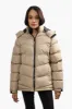 Super Triple Goose Chevron Puffer Bomber Jacket - Beige sold by Fairweather