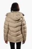 Super Triple Goose Chevron Puffer Bomber Jacket - Beige sold by Fairweather