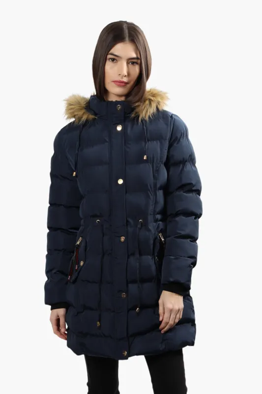 Canada Weather Gear Tie Waist Puffer Parka Jacket - Navy sold by Fairweather