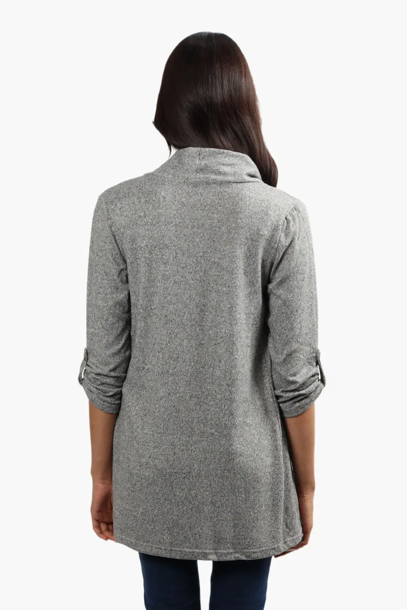 Runaway Bay Roll Up Sleeve Open Cardigan - Grey sold by Fairweather product image thumbnail 4