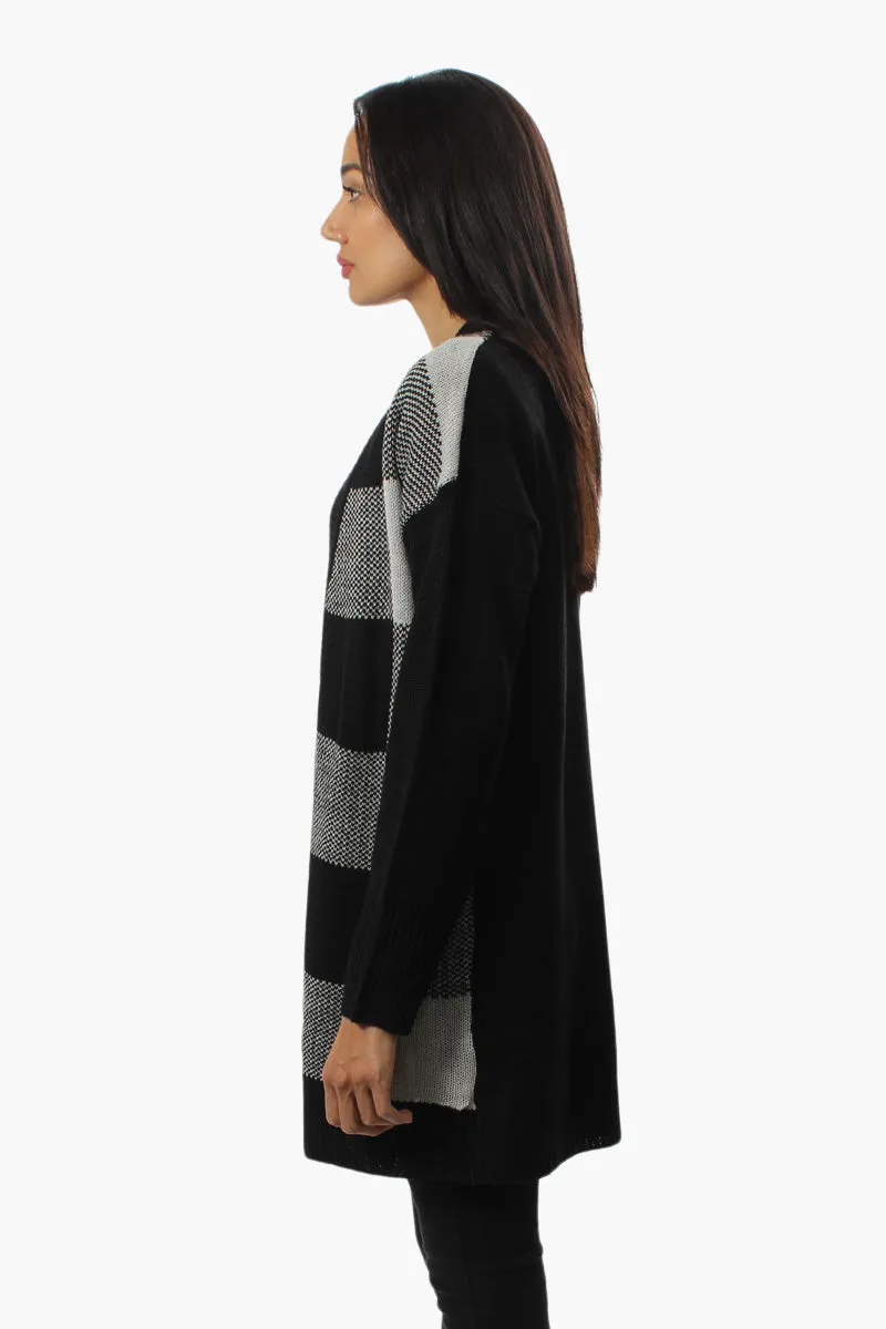 Canada Weather Gear Plaid Open Cardigan - Black sold by Fairweather product image thumbnail 3