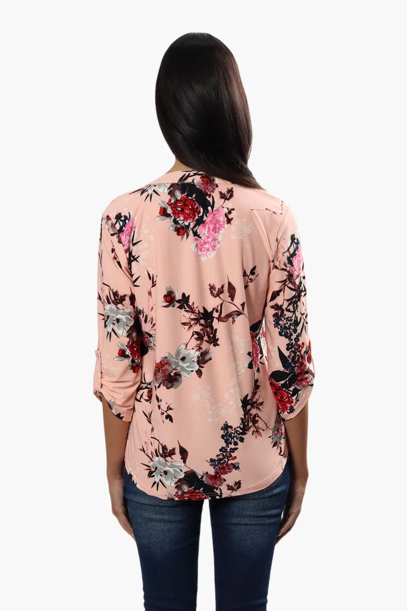 International INC Company Floral Henley Blouse - Pink sold by Fairweather product image thumbnail 4