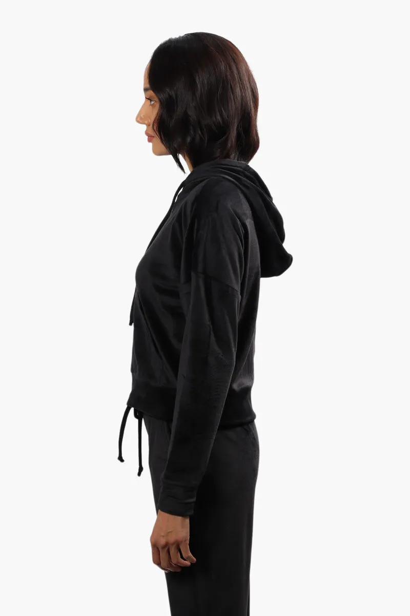 Mikk Velour Front Zip Hoodie - Black sold by Fairweather product image thumbnail 3