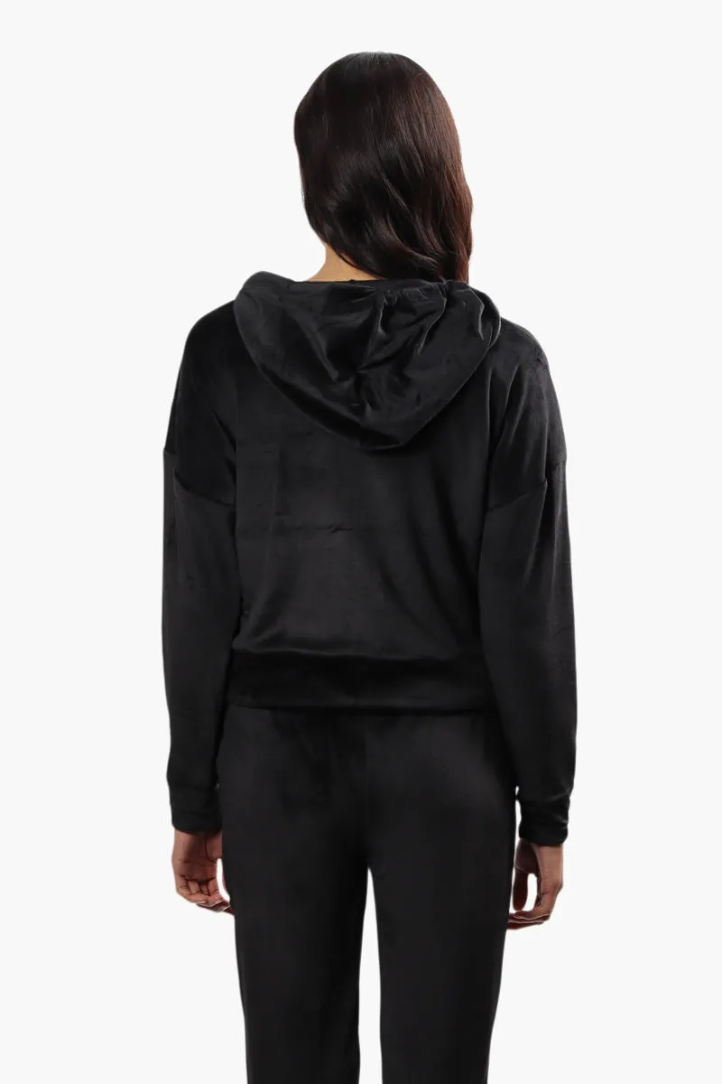 Mikk Velour Front Zip Hoodie - Black sold by Fairweather product image thumbnail 4