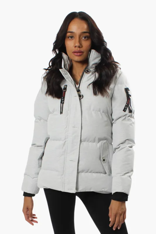 Canada Weather Gear Front Button Puffer Parka Jacket - Grey sold by Fairweather