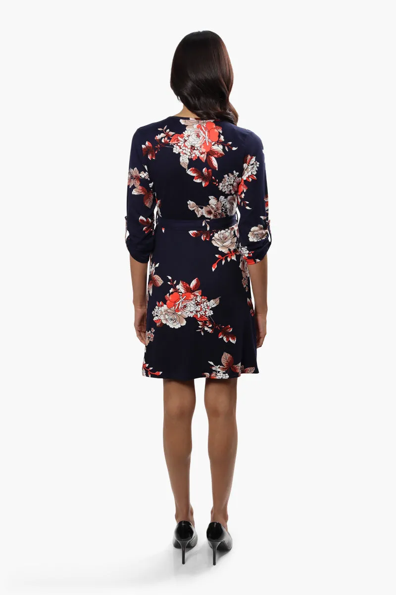 Majora Floral Crossover Day Dress - Navy sold by Fairweather product image thumbnail 4