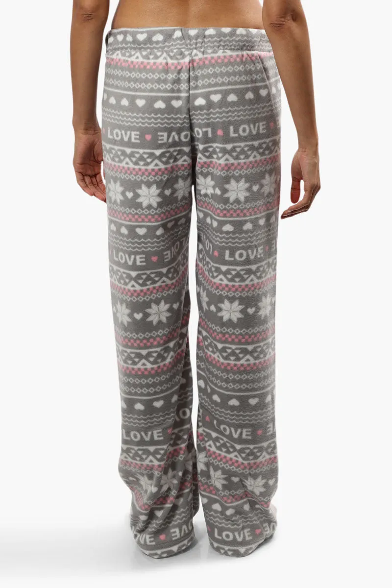 Cuddly Canuckies Plush Festive Print Pajama Pants - Grey sold by Fairweather product image thumbnail 4