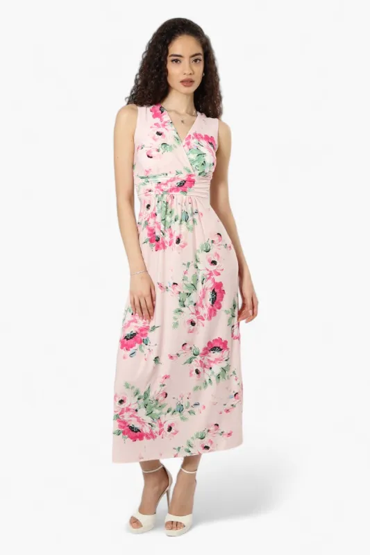 Beechers Brook Belted Floral Crossover Maxi Dress - Pink sold by Fairweather