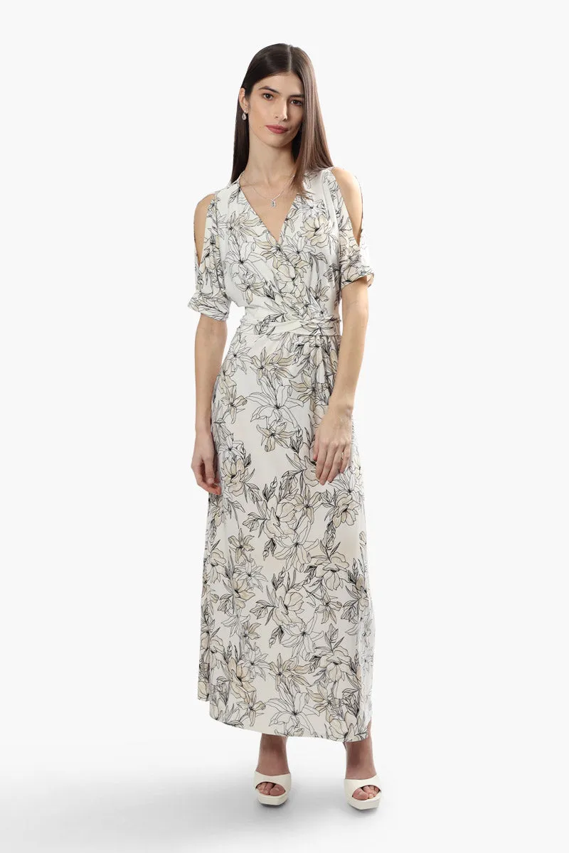 Beechers Brook Floral Crossover Maxi Dress - White sold by Fairweather