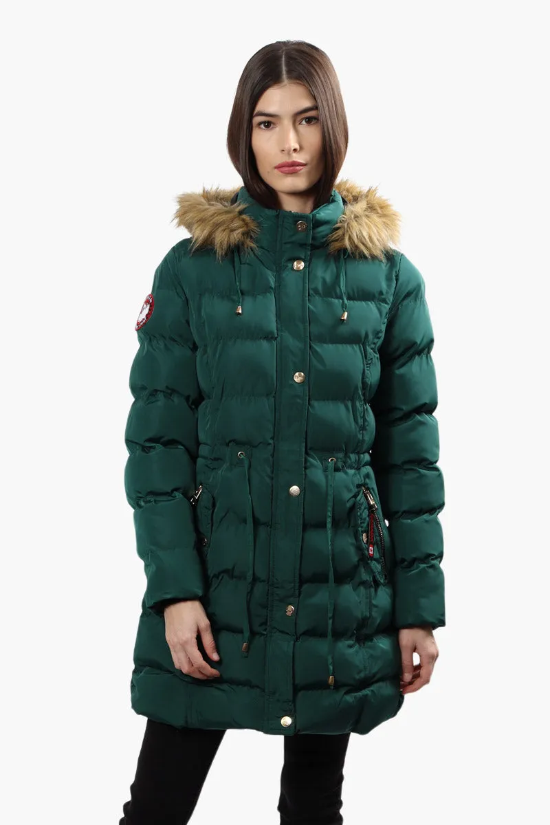 Canada Weather Gear Tie Waist Puffer Parka Jacket - Green sold by Fairweather