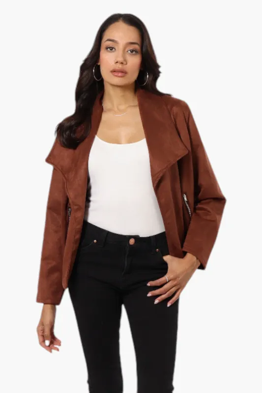 Beechers Brook Suede Waterfall Blazer - Brown sold by Fairweather