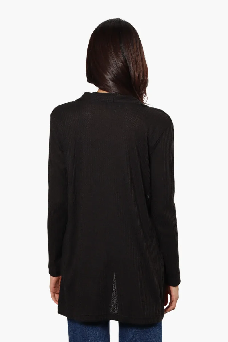 International INC Company Long Sleeve Open Wrap Cardigan - Black sold by Fairweather product image thumbnail 4